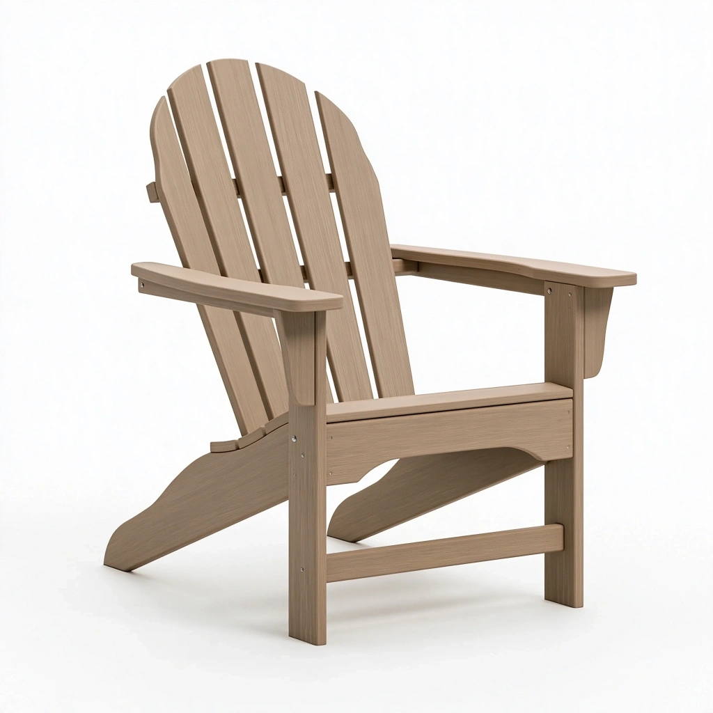 Fotel ogrodowy Adirondack 80 x 90 x 100 cm drewniany jasnobrązowy z szerokimi podłokietnikami