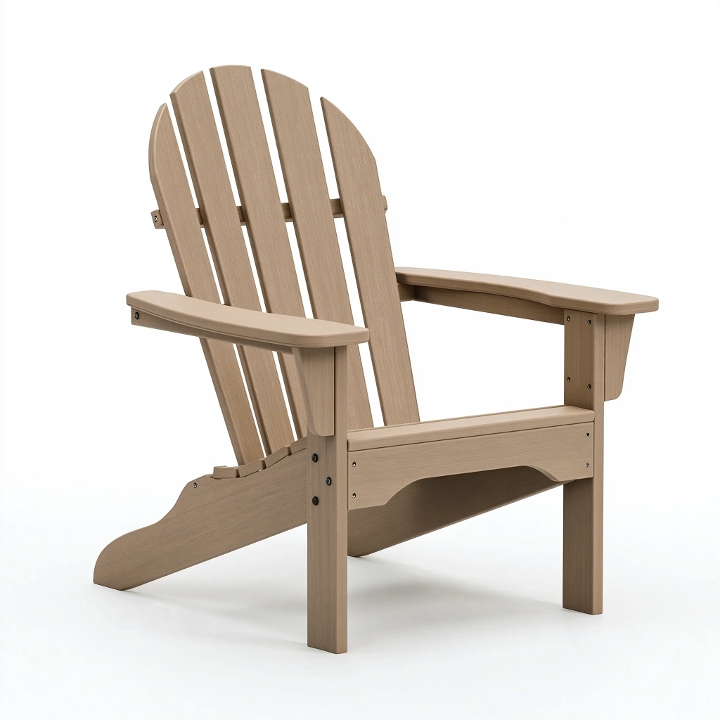 Krzesło ogrodowe Adirondack 80 x 95 x 98 cm brązowe z tworzywa sztucznego z podłokietnikami