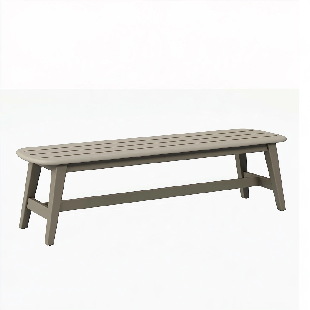 Ławka ogrodowa 150 x 40 x 45 cm z tworzywa sztucznego taupe - listwowa