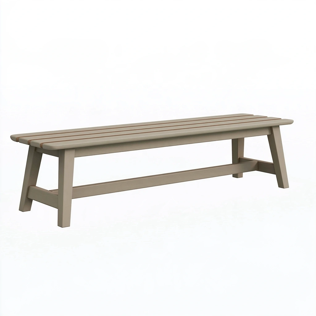 Ławka drewniana 180 x 40 x 45 cm beżowoszara - klasyczna do ogrodu