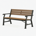 Ławka ogrodowa 150 x 60 x 85 cm z metalową ramą brązowa czarna do ogrodu klasyczna